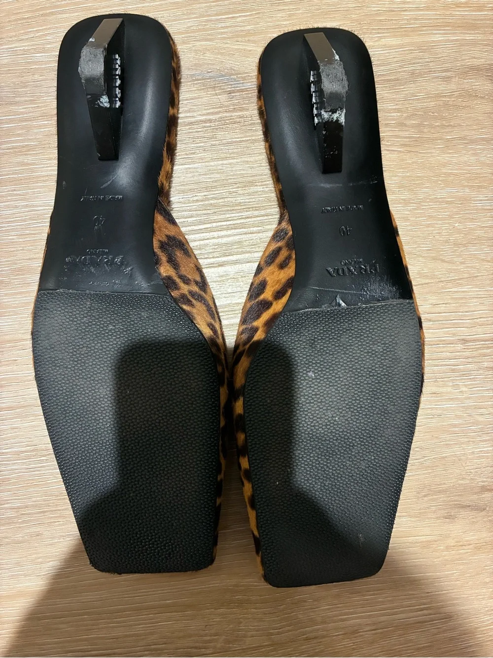 Prada square toe mules